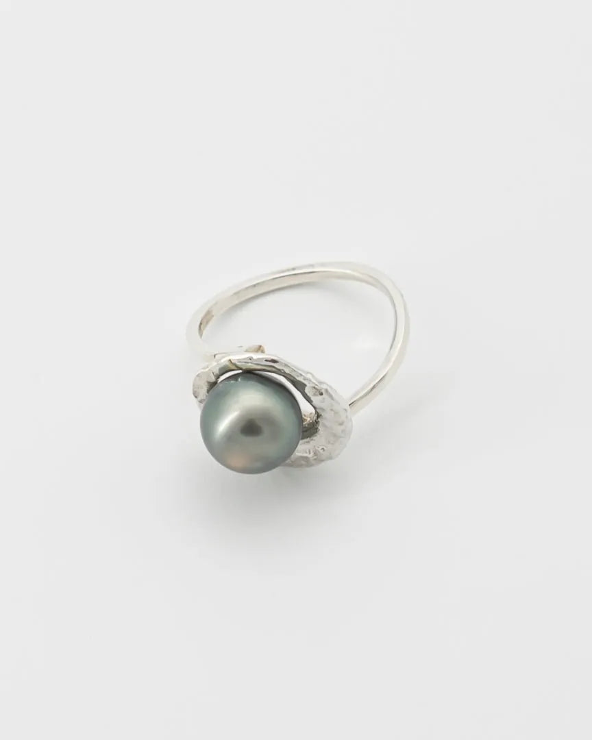 Bague Meteor Perle de Tahiti naturelle sertie | Honu Handmade Jewellery