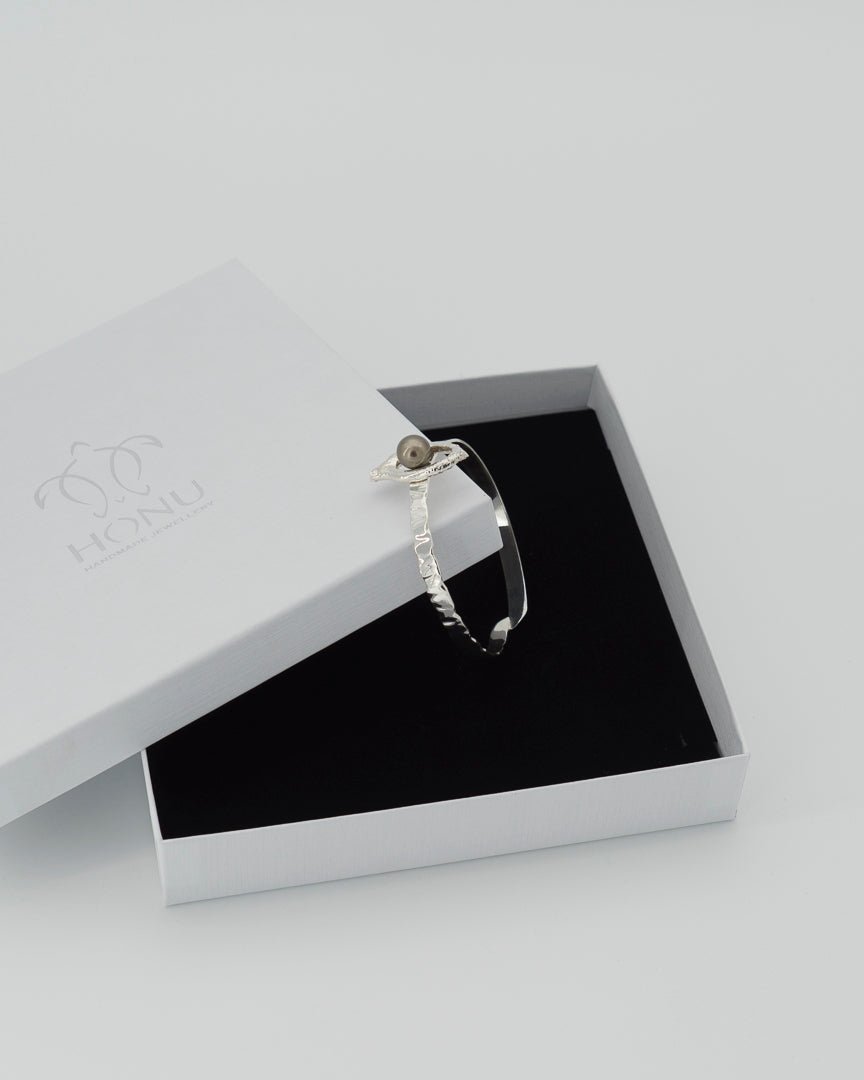 Bracelet Iris coffret cadeau argent 925 perle Tahiti bijou unique | Honu Handmade Jewellery