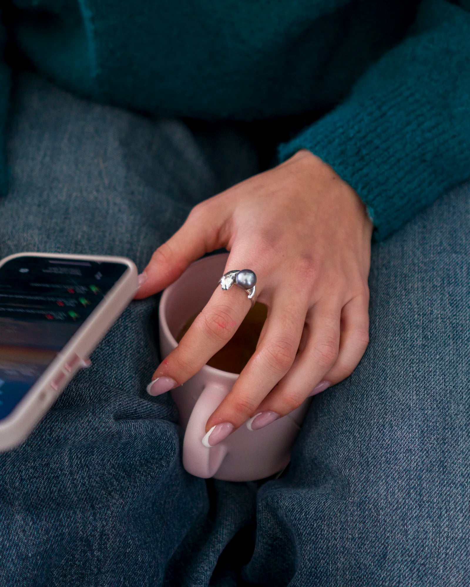 Bague Alien argent massif 925 vue profil Collection Brut