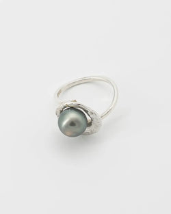 Bague Meteor Perle de Tahiti naturelle sertie | Honu Handmade Jewellery