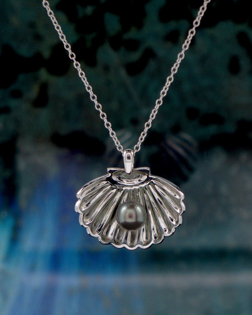 Pendentif Vaihau n2 numéroté argent 925 perle Tahiti sculpture masse collection Lagon vue principale | Honu Handmade Jewellery