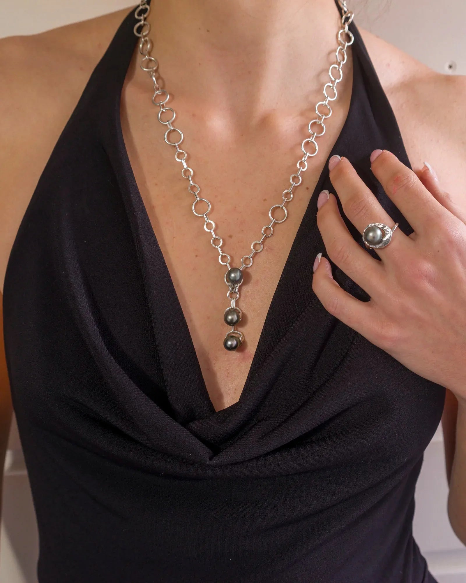 Collier TeAra argent 925 vue latérale | Honu